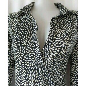 Vintage Sharagano Paris Women Shirt Dress Knit Glue-On Sequins Made In France M